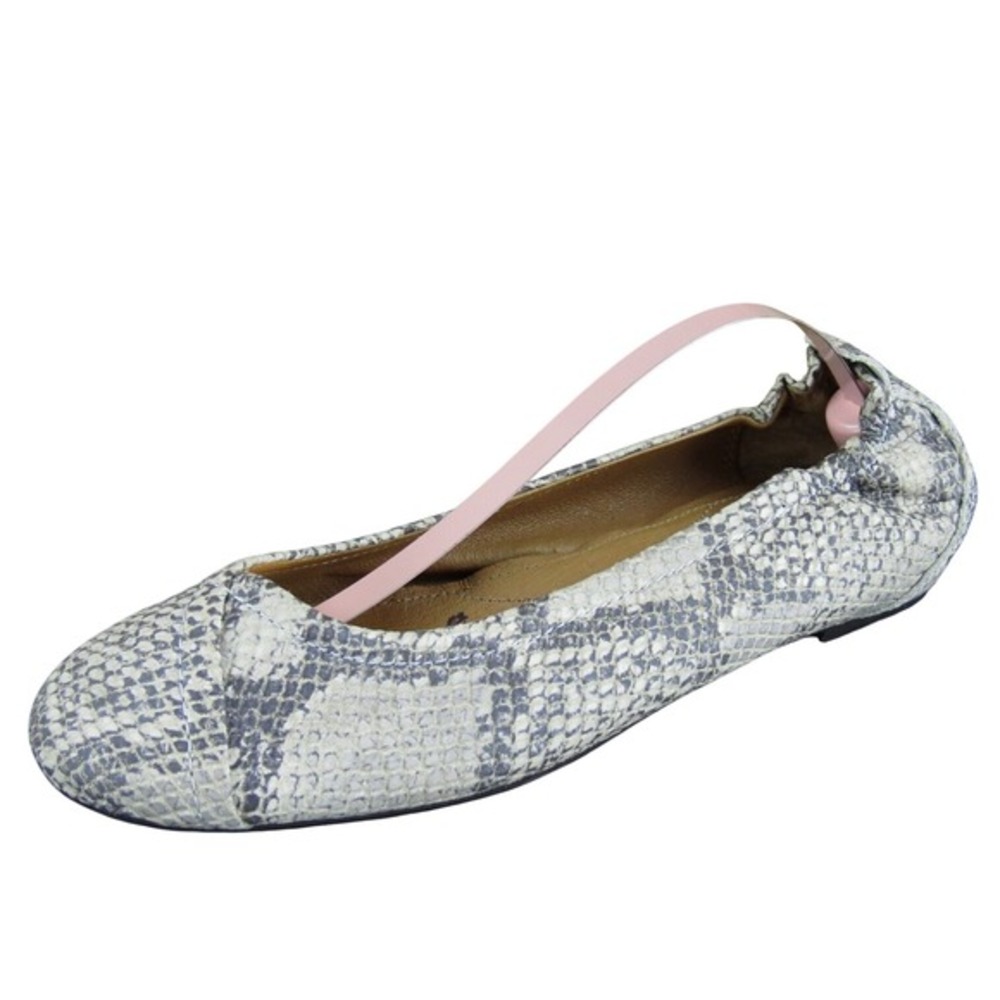 Sofft Women's Snakeskin Ballet Gray Leather Sz 8 Wide Gently Used 2025